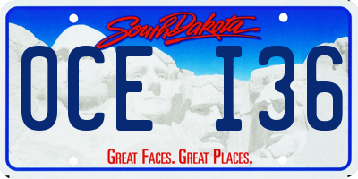 SD license plate 0CEI36