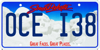 SD license plate 0CEI38