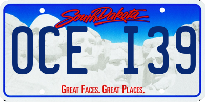 SD license plate 0CEI39