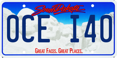 SD license plate 0CEI40