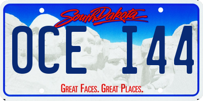 SD license plate 0CEI44