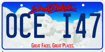SD license plate 0CEI47