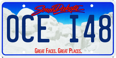 SD license plate 0CEI48