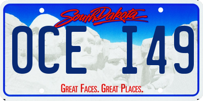 SD license plate 0CEI49