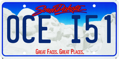 SD license plate 0CEI51
