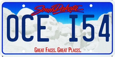 SD license plate 0CEI54