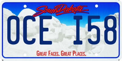 SD license plate 0CEI58