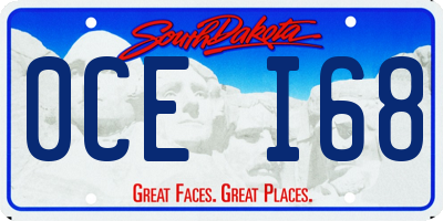 SD license plate 0CEI68