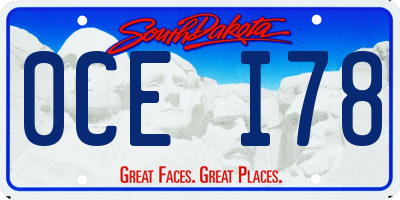 SD license plate 0CEI78
