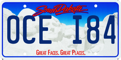 SD license plate 0CEI84