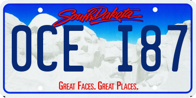 SD license plate 0CEI87