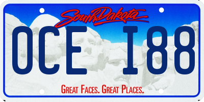 SD license plate 0CEI88