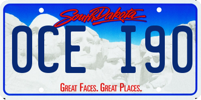 SD license plate 0CEI90