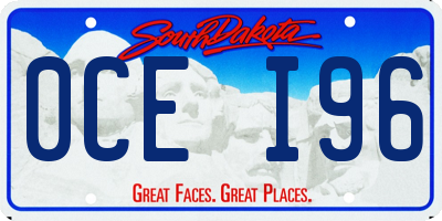 SD license plate 0CEI96