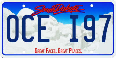 SD license plate 0CEI97