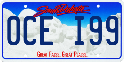SD license plate 0CEI99