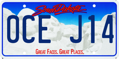 SD license plate 0CEJ14