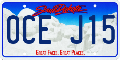 SD license plate 0CEJ15