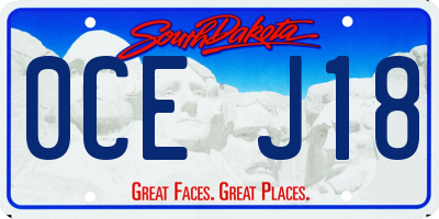 SD license plate 0CEJ18