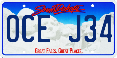 SD license plate 0CEJ34