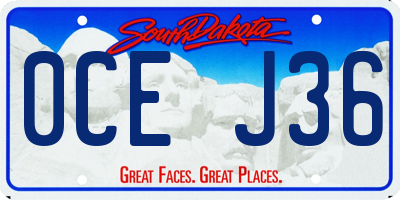 SD license plate 0CEJ36