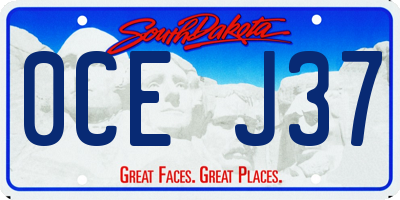SD license plate 0CEJ37