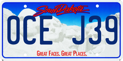 SD license plate 0CEJ39