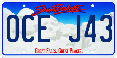 SD license plate 0CEJ43