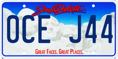SD license plate 0CEJ44