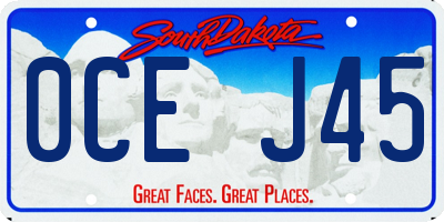 SD license plate 0CEJ45