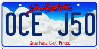 SD license plate 0CEJ50