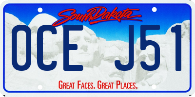 SD license plate 0CEJ51