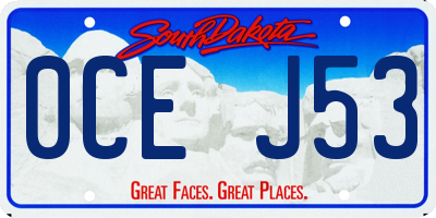 SD license plate 0CEJ53