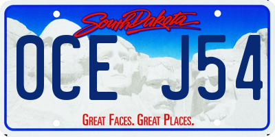 SD license plate 0CEJ54