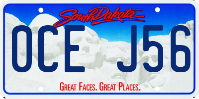 SD license plate 0CEJ56