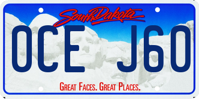 SD license plate 0CEJ60