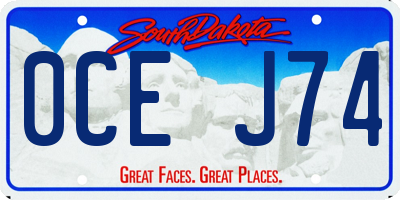 SD license plate 0CEJ74