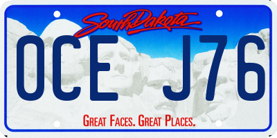 SD license plate 0CEJ76