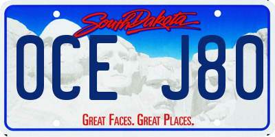 SD license plate 0CEJ80