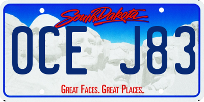 SD license plate 0CEJ83