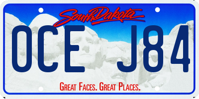 SD license plate 0CEJ84
