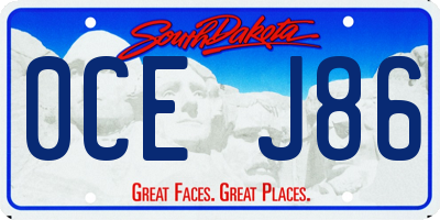 SD license plate 0CEJ86