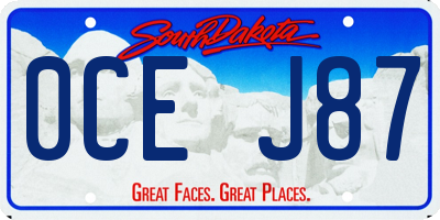 SD license plate 0CEJ87