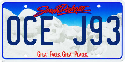 SD license plate 0CEJ93