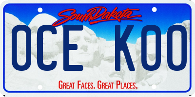 SD license plate 0CEK00