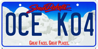SD license plate 0CEK04