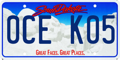 SD license plate 0CEK05