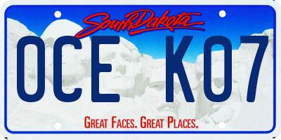 SD license plate 0CEK07