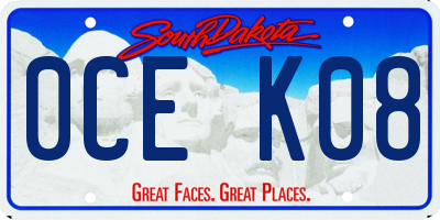 SD license plate 0CEK08