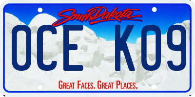 SD license plate 0CEK09